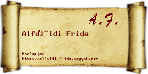Alföldi Frida névjegykártya