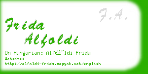 frida alfoldi business card
